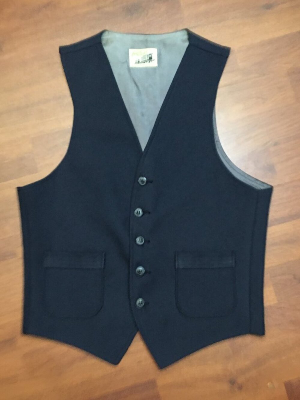 Vintage 70s Angels Flight Tobias Kotzin Men's Vest Black Button-Up Disco sz 36